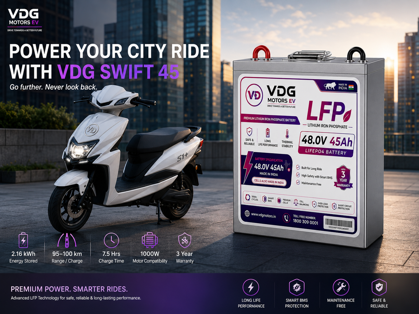 VDG SWIFT 45 battery lifestyle