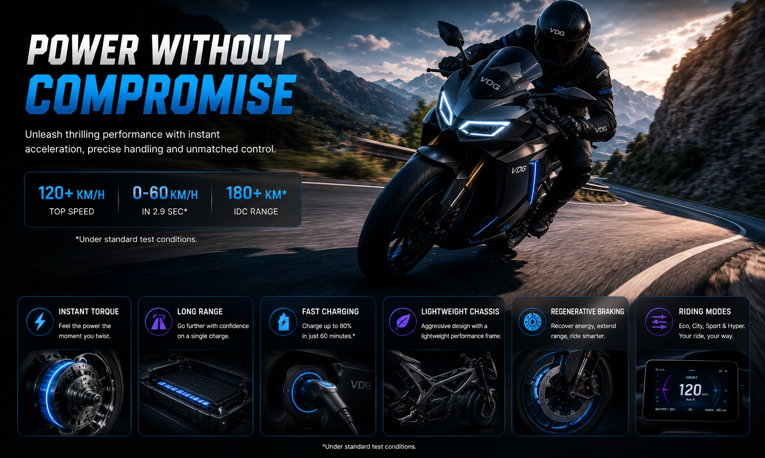 VDG Electric Bike — Power Without Compromise, performance specifications