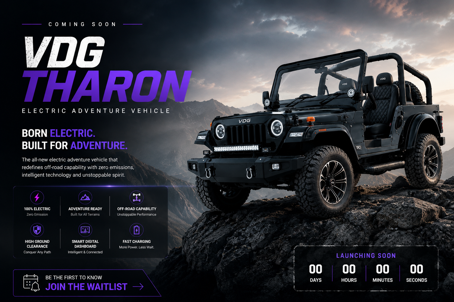 VDG THARON Electric Adventure Vehicle — Coming Soon