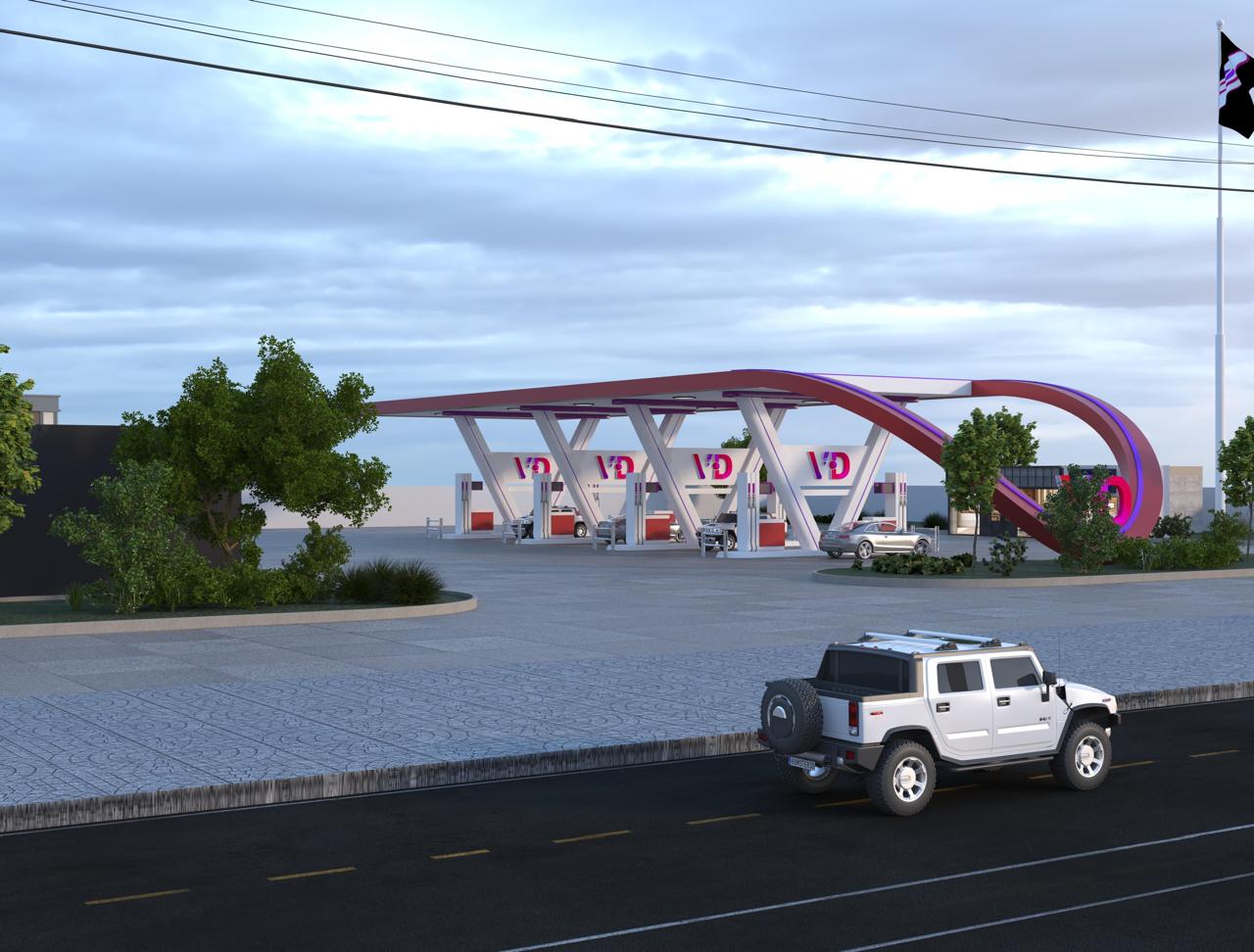 A VD CNG station with its signature arch canopy